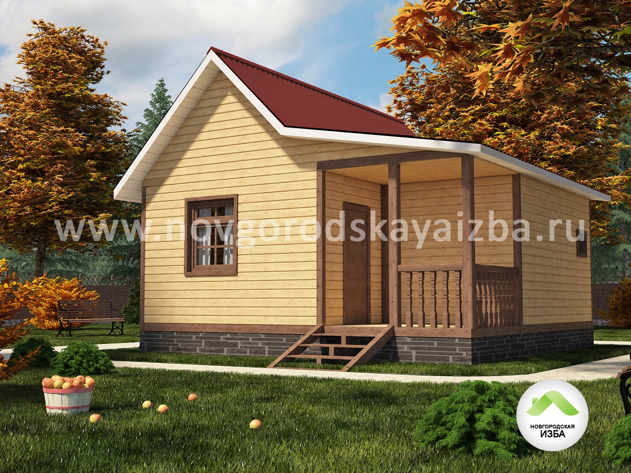 Проект бани из бруса 6х6, Б-10